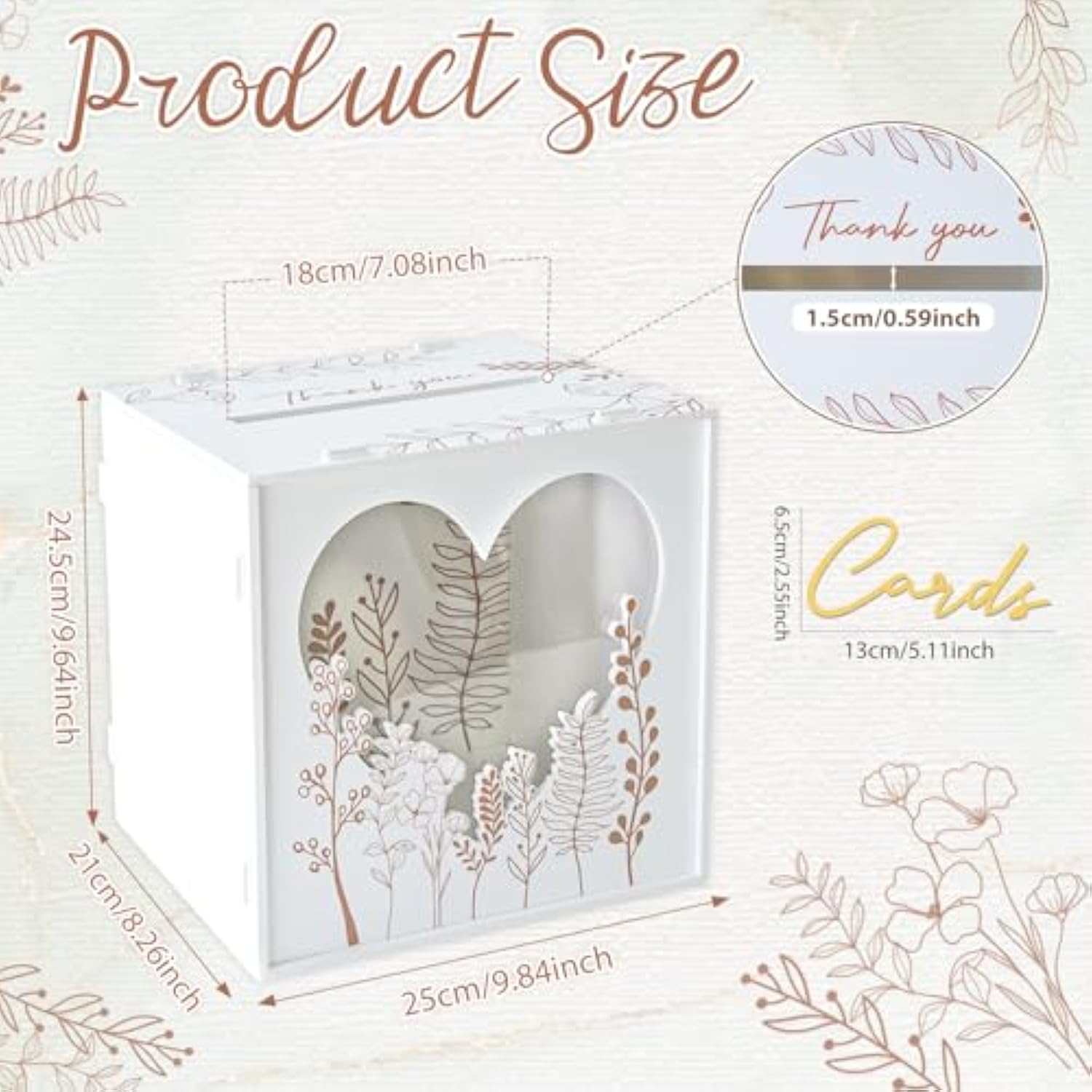 White Wedding Card Box For Party, Pvc Gift Card Box For Wedding Decorations With Heart Acrylic Window, Envelope Money Boxes For Reception Bridal Baby Shower Graduation Birthday Decor