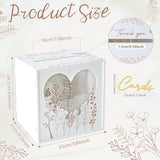 White Wedding Card Box For Party, Pvc Gift Card Box For Wedding Decorations With Heart Acrylic Window, Envelope Money Boxes For Reception Bridal Baby Shower Graduation Birthday Decor