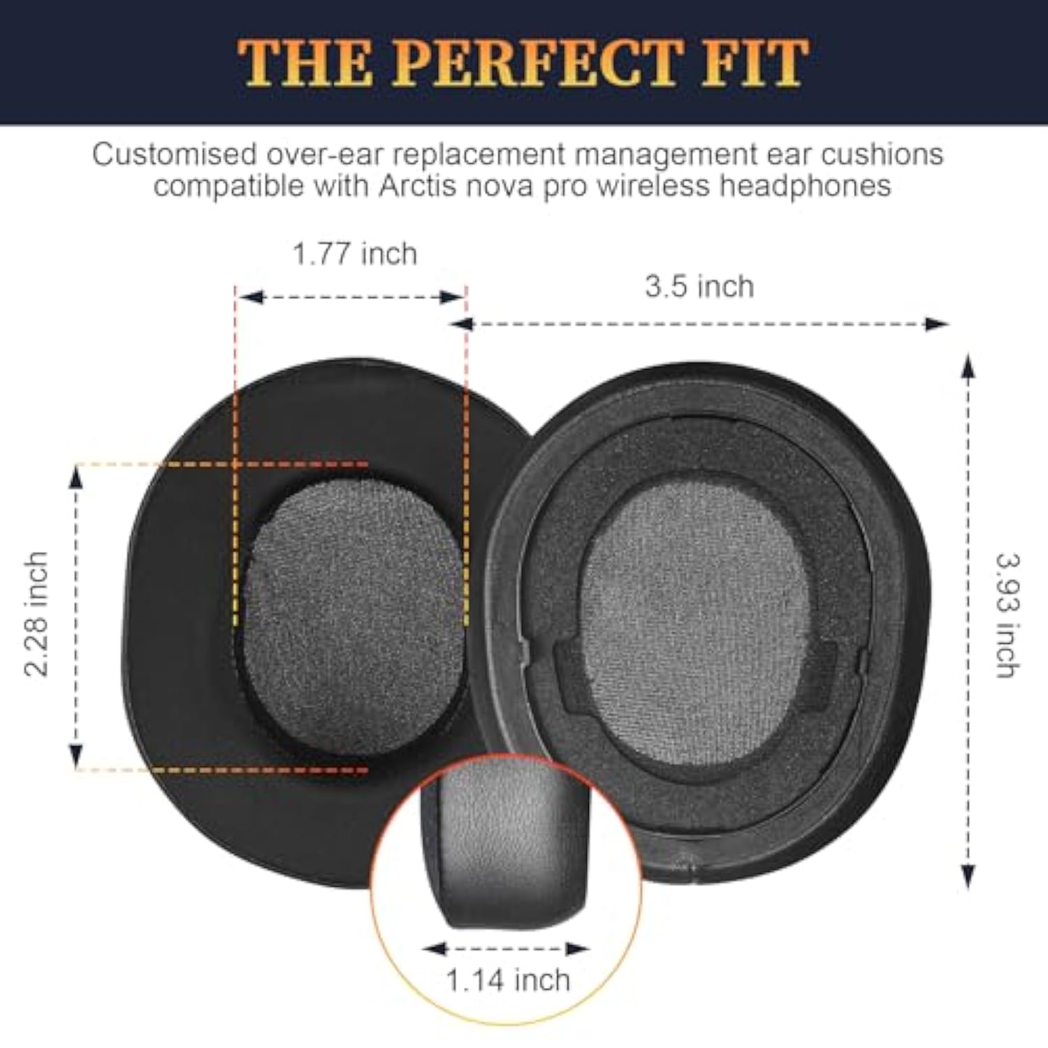 Nova Pro Ear Cushions Replacement Noise Isolation Ear Pads Compatible With Steelseries Arctis Nova Pro Wireless Over-Ear Headphones