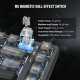 Ms76 Hall Effect Magnetic Gaming Keyboard Rapid Trigger Analog Control 82 Key Rgb Wired Stellar Black