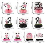 Holy Cow I'M One Birthday Decorations Girls, Cow First Birthday Honeycomb Centerpiece Party Supplies, Baby 1St Birthday Cow Themed Table Toppers Sign Decor