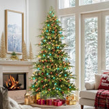 7.5 Ft Prelit Pencil Christmas Tree With 400 Led Lights, App Control, Aspen Artificial Christmas Tree, Multi-Color Rgbw Lights, 1639 Pe & Pvc Branch Tips, Skinny Xmas Tree, For Home, Party