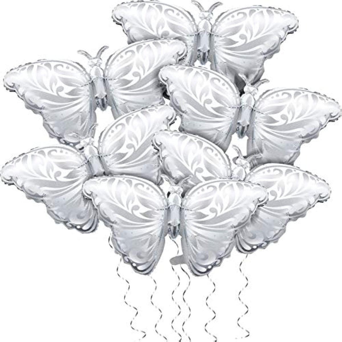 6 Pieces Butterfly Foil Balloon Silver Aluminum Party Balloon Foil Bal