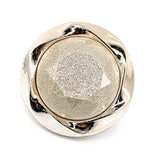 20 Pcs Cream Glitter Powder Beveled Cut Resin Cover With Sewing Shank