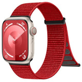 Adjustable Braided Nylon Sport Bands for Apple Watch 38-49mm Red