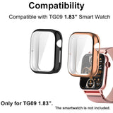 Watch Cases Compatible With Trendia Tg09 1.83” Smart Watch, Tpu Case With Screen Protector, Protecting Watch Body & Screen, Black