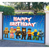 Video Game Birthday Banner 6x4ft Pixel Backdrop for Boys Party