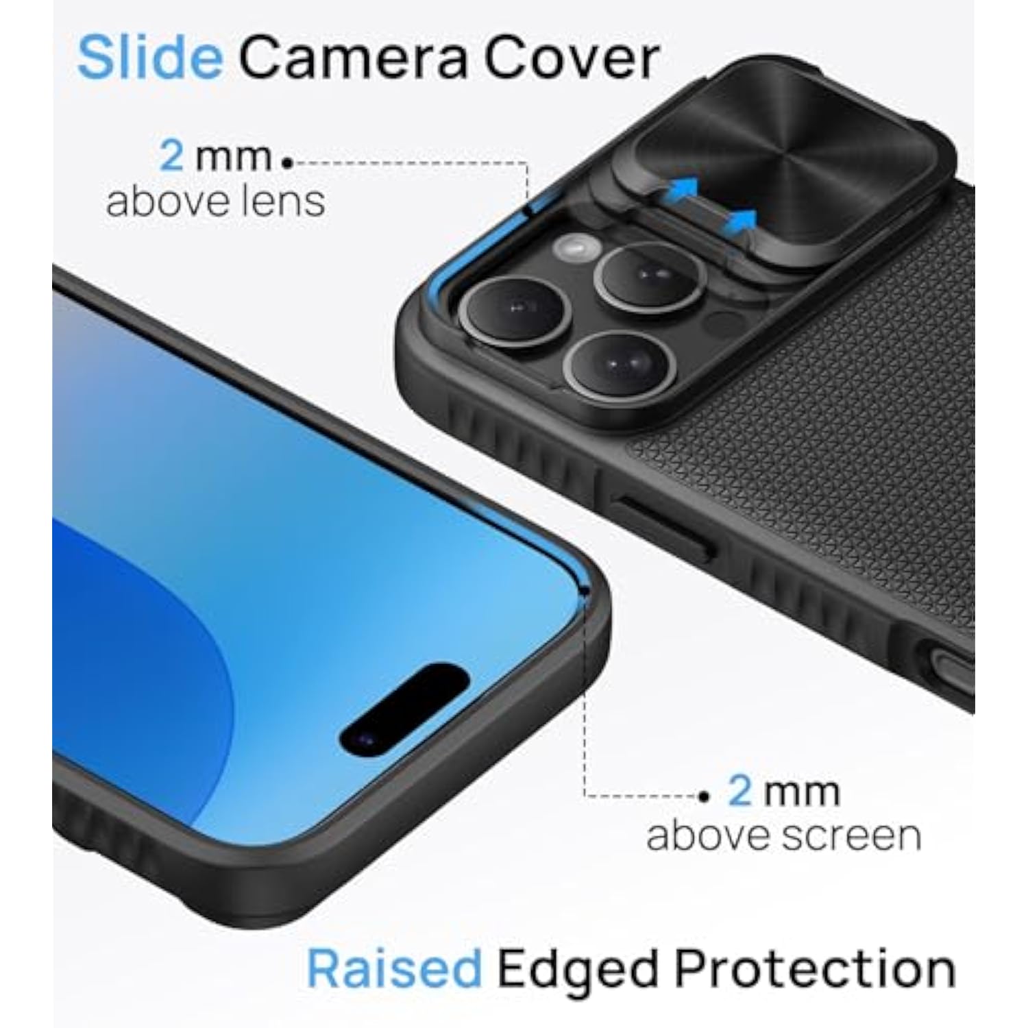 For Iphone 16 Pro Max Case With Stand, Compatible With Magsafe, Slide Camera Cover, Slim Fit, Military-Grade Protection, Rugged Hard Magnetic Men Phone Case For Iphone 16 Pro Max 2024, Black