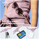 Phone Lanyard, Adjustable Phone Strap Crossbody With 2 Pack Phone Tether Tab, Premium Metal Buckles And Two-Color Braided Cell Phone Lanyard Crossbody For Women And Men, Pink & Purple