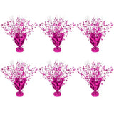 6 Pack Metallic Foil Spary Centerpieces for Tables, Hot Pink Centerpieces for Tables Decorations, Star Brust Table Centerpieces for Birthday Graduation Wedding Baby Shower Party