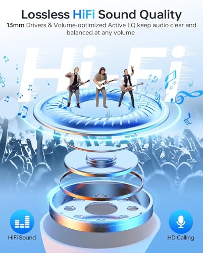 Wireless Earbuds, Bluetooth 5.4 Headphones In Ear with 4 ENC Noise Cancelling Mic, 48H HiFi Stereo Deep Bass Wireless Earphones, IPX8 Waterproof Fast