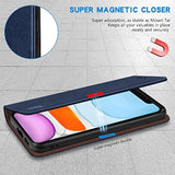 iPhone 11 Wallet Case with RFID Blocking Card Slot Stand Strong Magnetic Leather Flip Fold Protective Phone Case for iPhone 11 Case Wallet, 6.1 inch, Blue