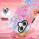 Case Compatible With Iphone 16 Compatible With Magsafe Summer Collage Coastal Scratch Resistant Hybrid 2-Layer Hard Protective Phone Cover For Girl Women Boy Men 6.1 Inch Pink