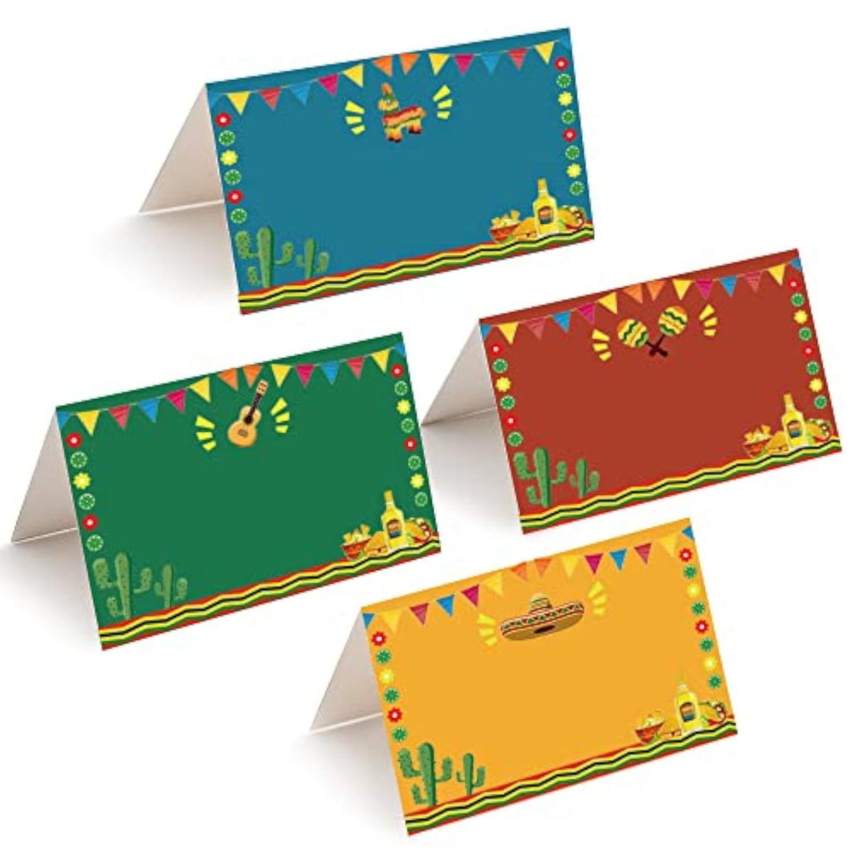 Fiesta Place Cards - Cinco De Mayo Mexican Themed Party Supplies Food Tents And Food Labels Decorations, Baby Shower Party Supplies(24Pcs)