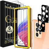 [4+2 Pack] Screen Protector For Samsung Galaxy A53 5G 6.5" 2022 [4 Pack] With [2 Pack] Camera Lens Protector Tempered Glass With [Alignment Frame] Transparent Hd Clear Anti-Scratch, 6.5 Inch