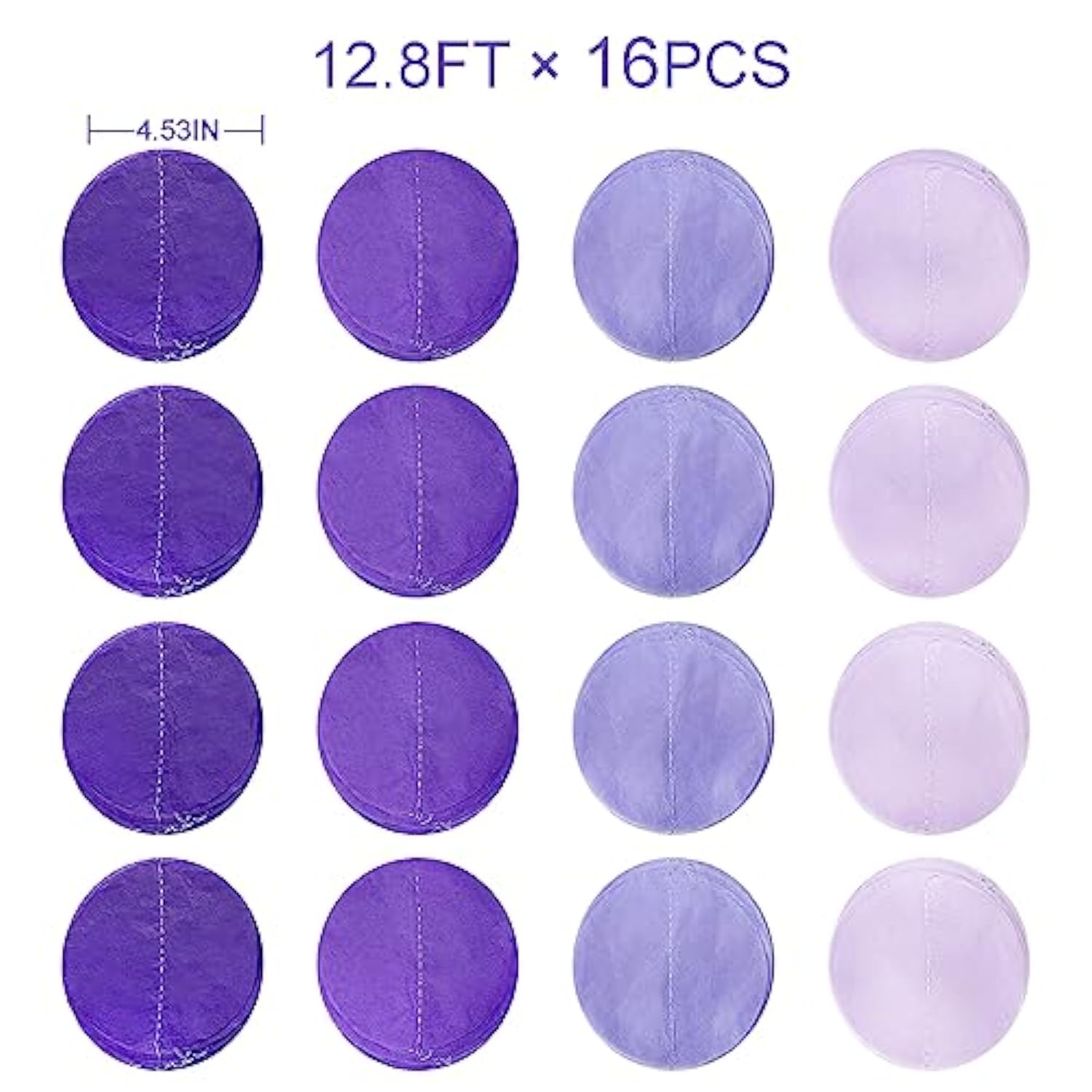 205Ft Lavender Ombre Dot Garland – Purple Party Streamer for Wedding, Birthday & More