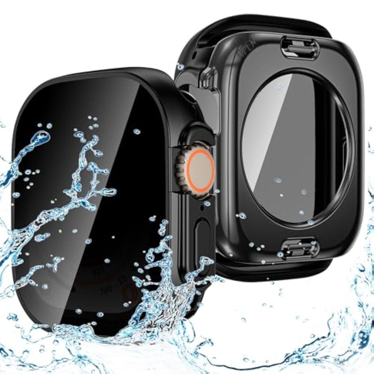 Privacy Waterproof Case Compatible For Apple Watch Ultra 3/2/1 Screen Protector 49Mm, Anti Spy Face Cover Back Bumper For Iwatch Accessories