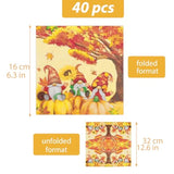 40Pcs Fall Thanksgiving Gnomes Pumpkin Napkins Autumn Paper Cocktail Napkins Thanksgiving Harvest Festival Dinner Luncheon Table Decorations Supplies