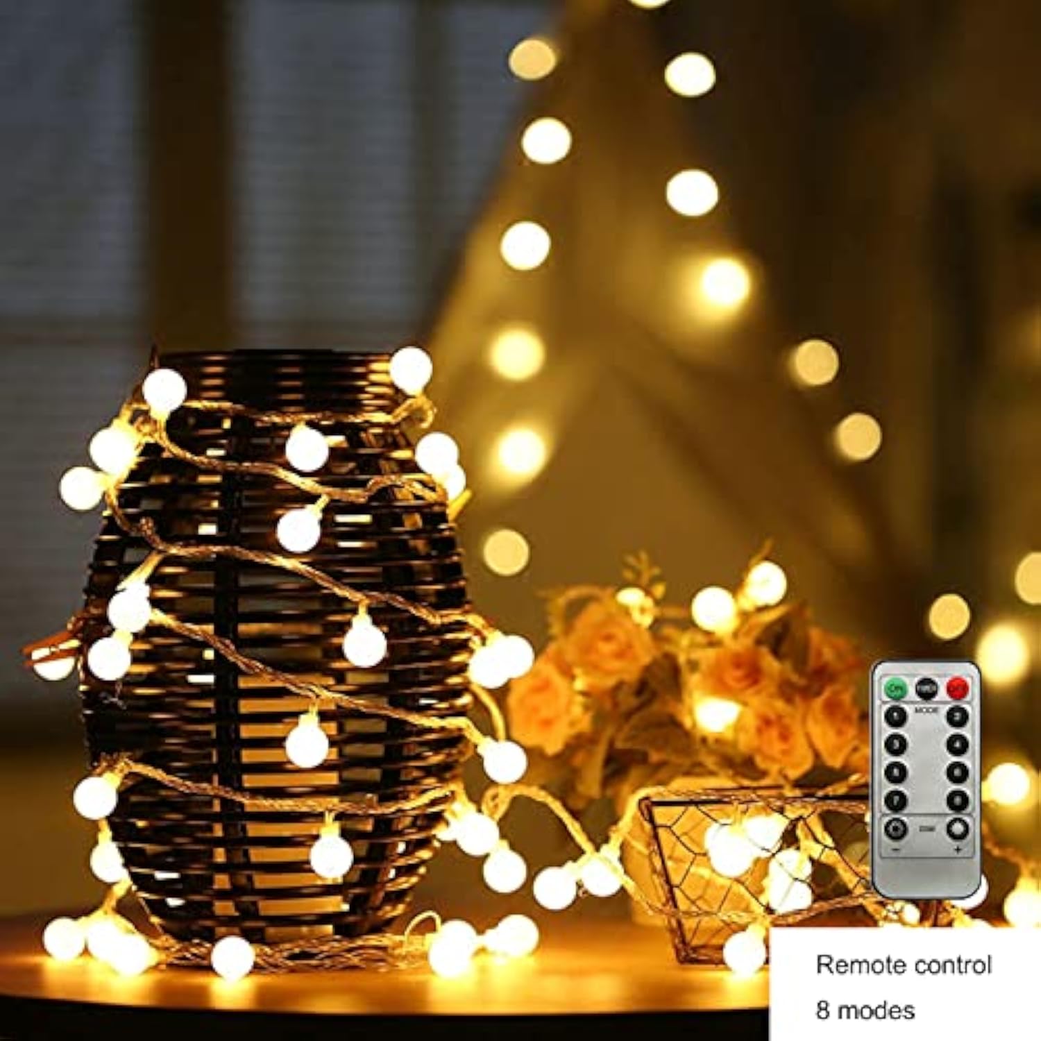 Led Ball String Lights, 19.6Ft 40Leds Globe Waterproof Fairy String Lights With Remote Control Usb Powered, Decorations
