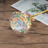 10 Pcs 24K Galaxy Rose Glass Flowers Colorful Gold Rose Artificial Flowers Best Gifts For Mother'S Day Thanksgiving Valentine'S Day Girl'S Birthday Party