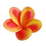 10Pcs Natural Real Touch Artificial Not Silk Plumeria Flowers Head With Stem For Diy Cake Decoration And Wedding Bouquets (Orange)