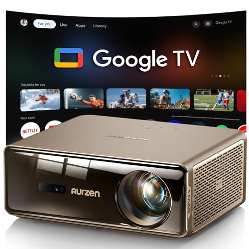 Eazze D1 Max Upgraded Google Tv Smart Projector 4K Supported, Ultra-Bright 1000 Ansi Lumens, Memc Tech, Fully Automatics, 20W Doiby Audio, Home Theater Movie Projector With Wifi And Bluetooth