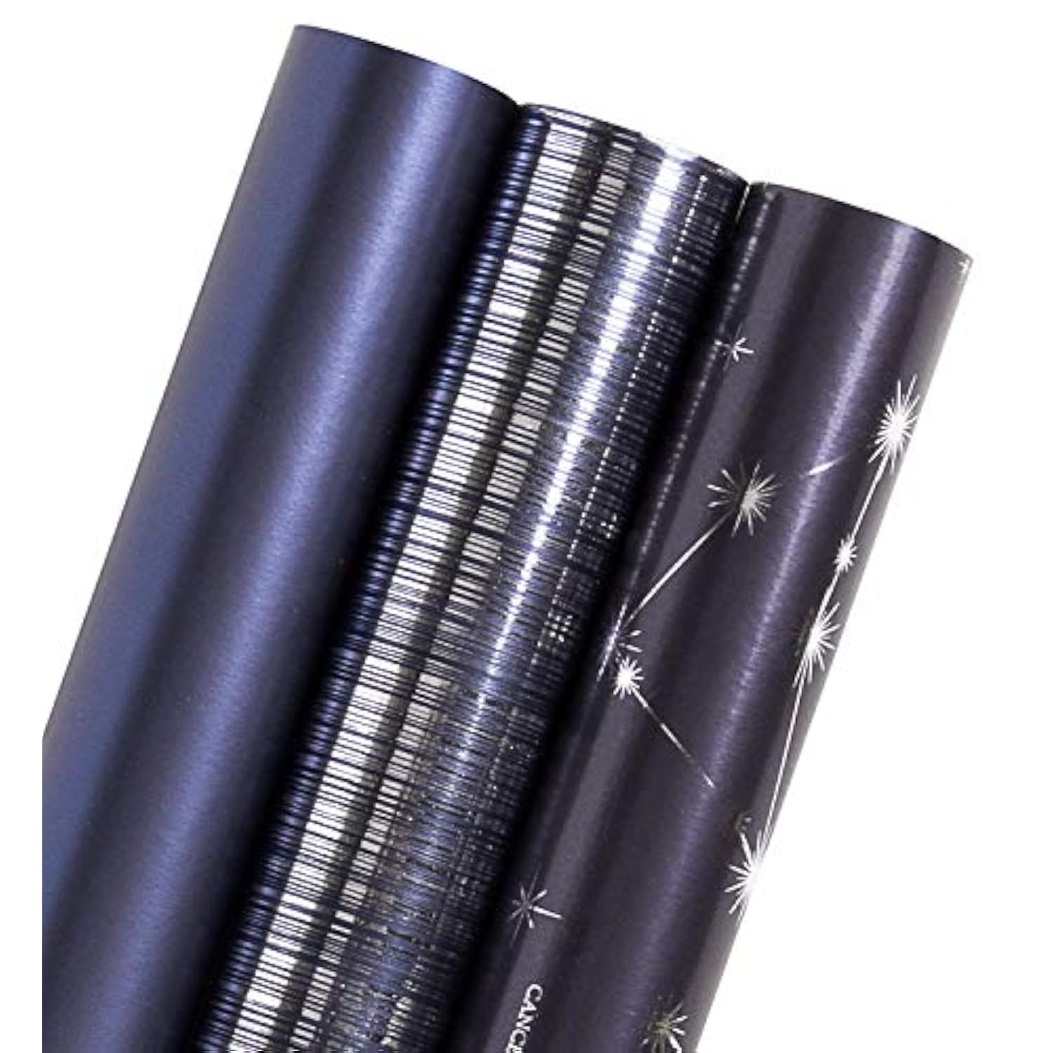 30 Inch Navy Blue Wrapping Paper Roll - Jumbo Roll Navy And Silver Constellation Wrapping Paper For Men, Birthday, Holiday, Father'S Day, Baby Shower - 3 Rolls - 30 Inch X 120 Inch Per Roll