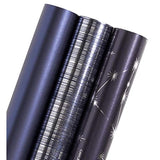 30 Inch Navy Blue Wrapping Paper Roll - Jumbo Roll Navy And Silver Constellation Wrapping Paper For Men, Birthday, Holiday, Father'S Day, Baby Shower - 3 Rolls - 30 Inch X 120 Inch Per Roll