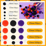 Halloween Pom Poms with Googly Eyes: DIY Craft Decoration Set