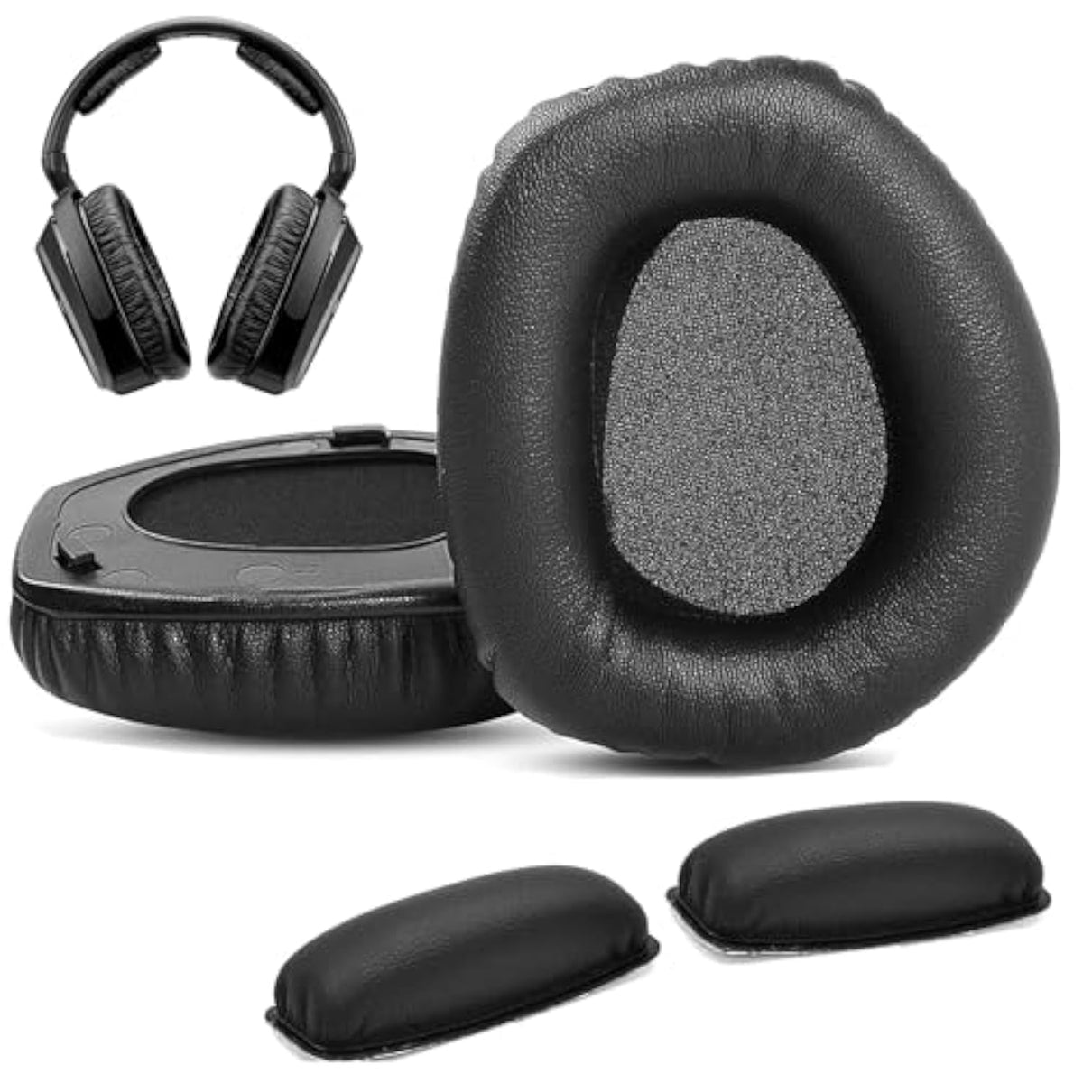 Professional Earpads Cushion&Headband Replacement Compatible With Sennheiser Hdr165 Hdr175 Wireless Headset Ear Pads With Skin-Friendly Leather And Memory Foam