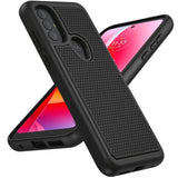 For Motorola Moto G Power 2022 Case: Moto G Play 2023 Case & Moto G Pure 2021 Case - Dual Layer Protective Heavy Duty Phone Cover Shockproof Rugged With Non Slip Textured Tough (Matte Black)