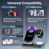 Wireless Charger 3 In 1 Charging Station Lphone Fast Foldable Charging Stand For Apple Multiple Devices With An 18 W Quick Charger For Lphone 16/15/14/13 Pro Max Apple Watch Aripods Pro 2