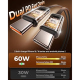 [Upgraded Smaller] Retractable Car Charger Usb C?With Dual Type C Cables?, 4 In 1 69W Fast Usb C Car Adapter, Car Accessories Car Phone Charger For Iphone 16/15, Ipad, Samsung Galaxy, Pixel