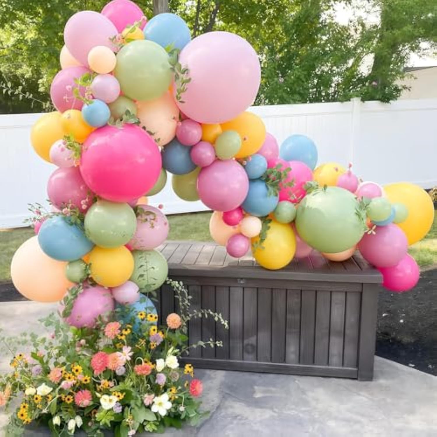 Pink Green Yellow Purple Blue Balloons Sage Green Hot Pink Dusty Blue Nude Balloon Boho Spring Meadows Floral Wild Flower Daisy Garden Rainbow Birthday Party Decorations For Girls Baby Shower Bloom