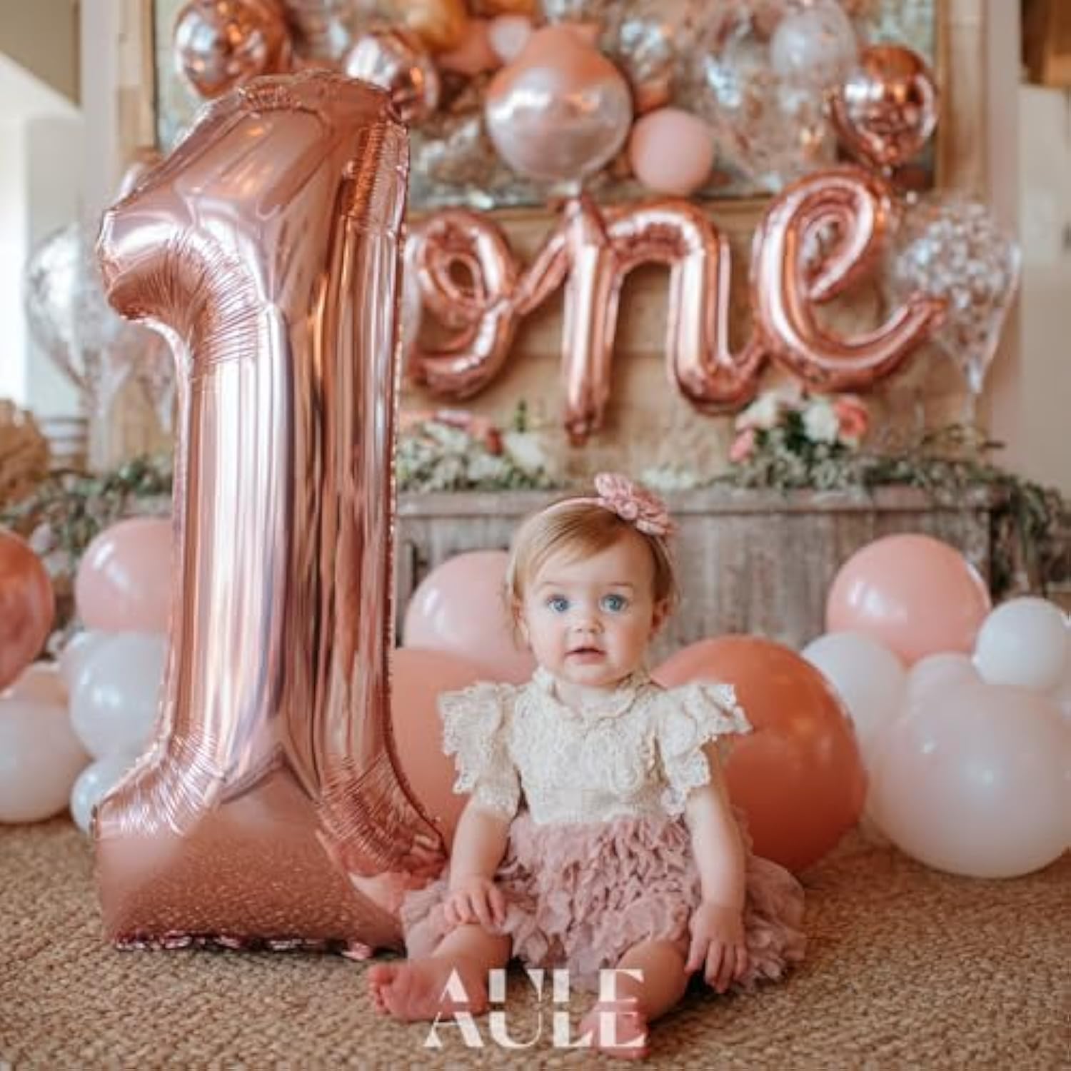 40 Inch Big Rose Gold 1 Balloon Number Large Foil Helium Number Balloons 0-9 Jumbo Giant Happy 1St Birthday Party Decorations For Boy Or Girl Huge Mylar Anniversary Party Supplies