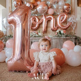 40 Inch Big Rose Gold 1 Balloon Number Large Foil Helium Number Balloons 0-9 Jumbo Giant Happy 1St Birthday Party Decorations For Boy Or Girl Huge Mylar Anniversary Party Supplies