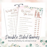 Prestige Would She Rather Bridal Shower Game + He Said She Said Bridal Shower Games (50 Guests / 2 Games) | Wedding Shower Games, Bridal Games For Showers, Him Or Her Bridal Party Games Cards, Favors