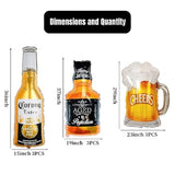 9Pcs Corona Whisky Beer Mug Mylar Helium Balloons, Men Women Boys Girls Beer Themed Birthday Party Decoration, Baby Shower Engagement Decoration Supplies