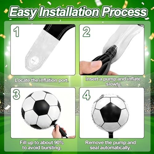 6PCS Soccer Balloons Large Trophy Mylar Balloons