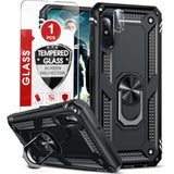 For Samsung Galaxy A10E-Phone Case: Galaxy A10E Case With Screen Protector And Camera Lens Protector, Military Heavy Duty Mobile Cell Case Covers Magnetic Ring Stand Para A 10E Sm102U Boys, Black