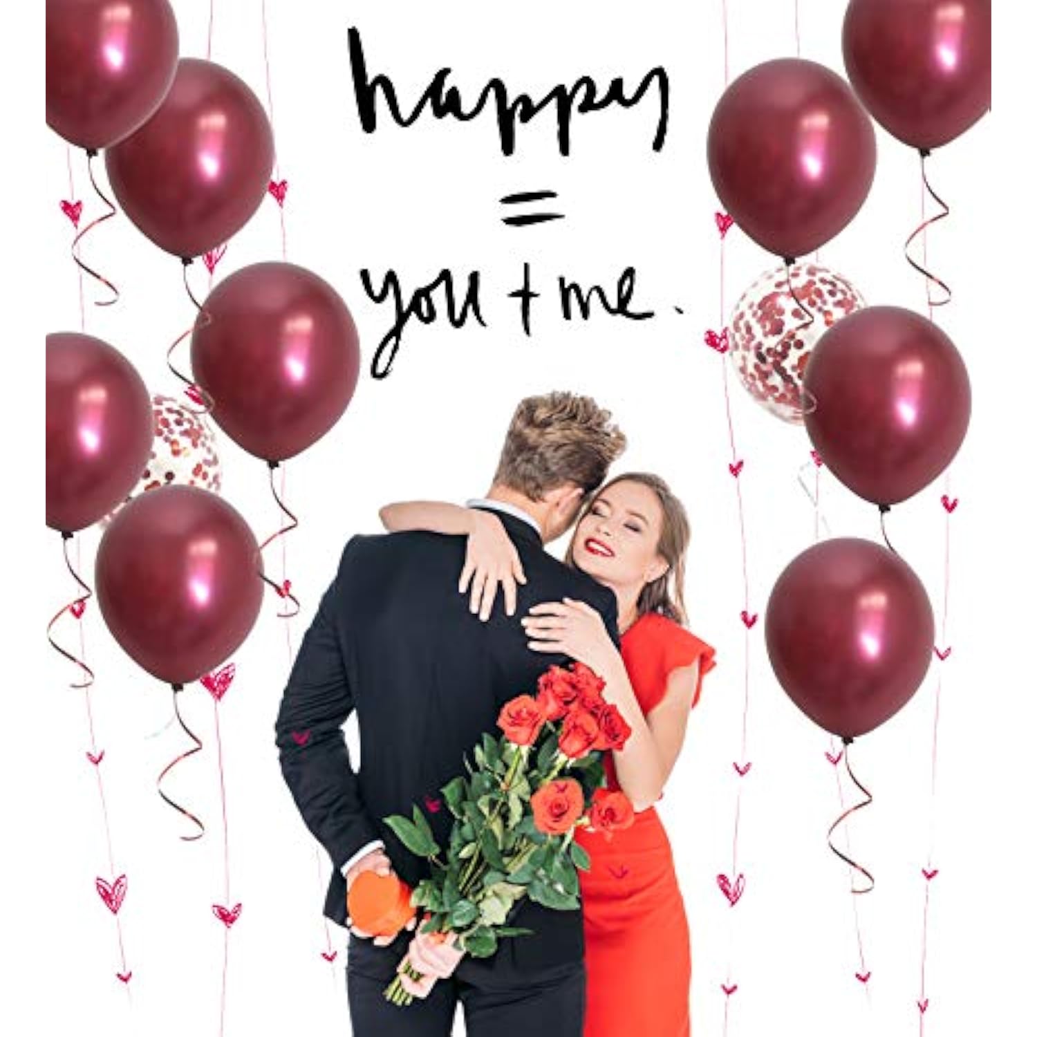 Burgundy Balloons Confetti Balloons Red For Wedding Bridal Shower Birt
