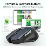 Wireless Mouse For Laptop, 2.4Ghz Computer Mouse 3 Adjustable Dpi Office Cordless Usb Mice With Usba Receiver, 6 Buttons, 1600 Dpi, Medium To Large Sized Hands Compatible With Pc, Laptop, Desktop