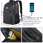Laptop Backpack,Business Travel Anti Theft Slim Durable Laptops Backpack With Usb Charging Port,Water Resistant College Computer Bag For Women & Men Fits 15.6 Inch Laptop And Notebook Black