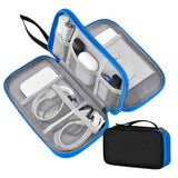 Electronic Accessories Organizer, Travel Cable Carry Pouch Storage Bag For Laptop Attachment Cable, Cord, Charger, Earphone Etc,Black-Blue