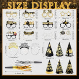 36-Piece 2026 New Year Party Set with Headbands, Tiaras, Glasses, and Noise Makers
