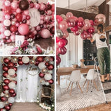 65Pc Burgundy White Gray Balloons 12In Graduation Birthday Party Decor