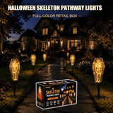 4 Pack Solar Halloween Skeleton Coffin Lights Outdoor Pathway Decorations