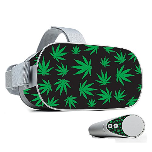 Mightyskins Skin Compatible With Oculus Go Mobile Vr - Marijuana | Protective, Durable, And Unique Vinyl Decal Wrap Cover | Easy To Apply, Remove, And Change Styles | Made In The Usa