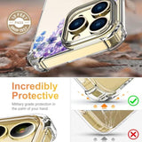 Flower Designed For Iphone 13 Pro Case[With Screen Protector], Floral Clear Women Phone Case Shockproof Protective Soft Tpu Bumper Cover 6.1 Inch 2021 (Lavender/Purple)