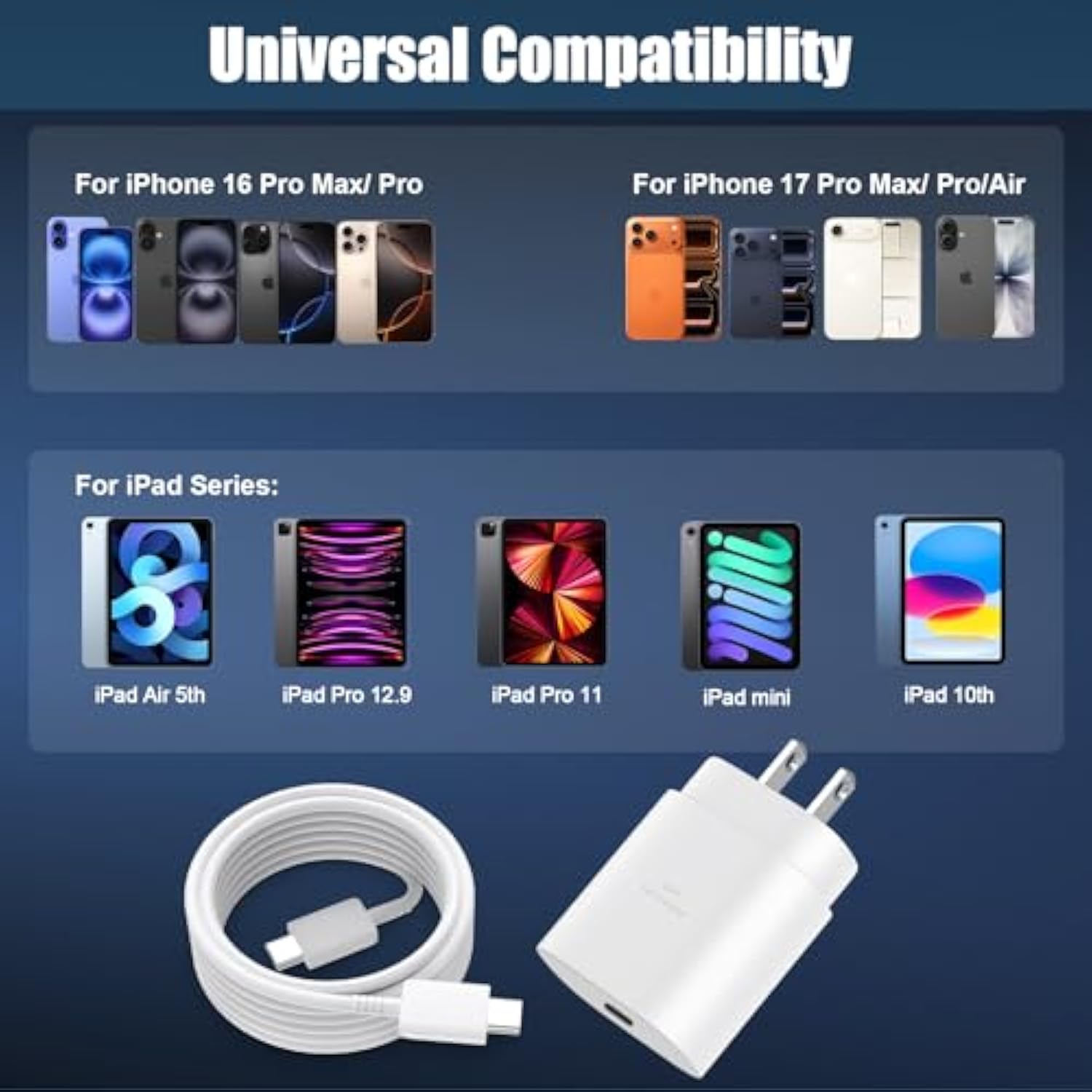 Iphone 16 15 Pro Max Charger, 30W Usb C Fast Charger Block Iphone 16 Charger Fast Charging With 10Ft Ultra Long Type C Charging Cable For Iphone 16 Pro Max/16 Pro/15 Pro Max/15 Pro/15, Ipad, S24 Ultra